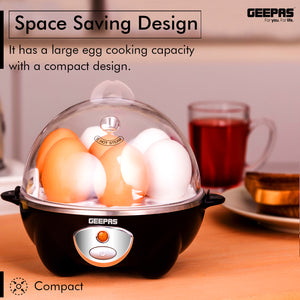 Geepas GEB63020UK Egg Boiler | 7 Egg Capacity Electric Egg Cooker with Automatic Shut-Off| Stainless Steel Heating Plate| Compact Design| Easy to Use & Quick Egg Cooking