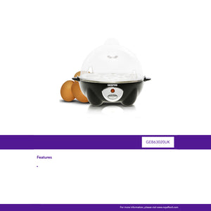 Geepas GEB63020UK Egg Boiler | 7 Egg Capacity Electric Egg Cooker with Automatic Shut-Off| Stainless Steel Heating Plate| Compact Design| Easy to Use & Quick Egg Cooking