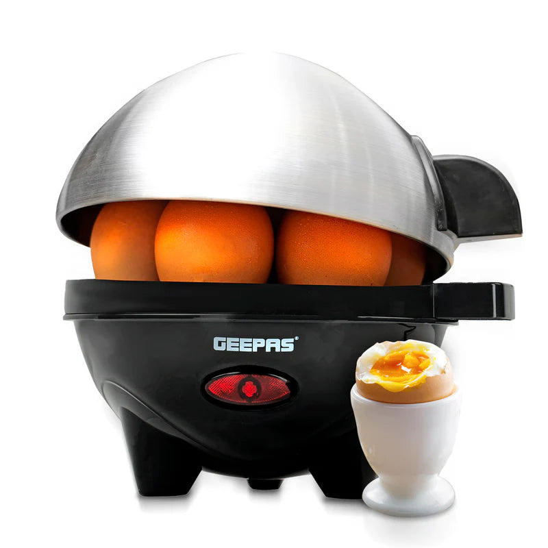 Geepas GEB63032UK Egg Boiler | 7 Egg Capacity Electric Egg Cooker with Automatic Buzzer | 350W Powerful Heating | Stainless Steel Cover | Easy & Quick Egg Cooking