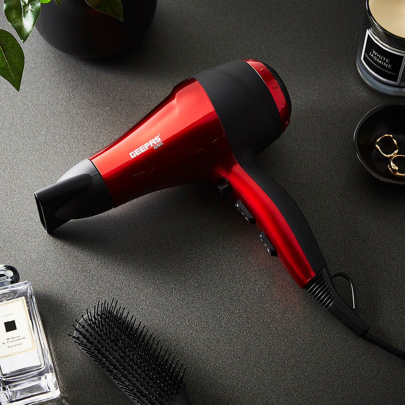Geepas GHD86018 Hair Dryer | 2000W Powerful DC Motor | Ionic Function | Cool Shot | 2 Speeds & 3 Heat Settings | Removable Filter & Hang-Up Hook | 2 Years Warranty