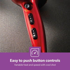 Geepas GHD86018 Hair Dryer | 2000W Powerful DC Motor | Ionic Function | Cool Shot | 2 Speeds & 3 Heat Settings | Removable Filter & Hang-Up Hook | 2 Years Warranty