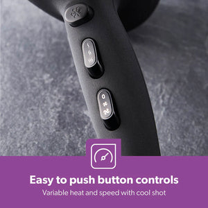 Geepas GHD86019 Ionic Hair Dryer | 2200W | Cool Shot | 2-Speed & 3-Heat Settings| Detachable Concentrator| Anti-Frizz & Smooth Finish Hair Dryer | 2 Years warranty