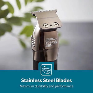 Geepas GTR56028 Rechargeable Hair Clipper | 2000mAh Li-ion Battery| LED Display| Stainless Steel Blades| 120 Mins Runtime | Travel Lock & 4 Guide Combs| 2 Years Warranty