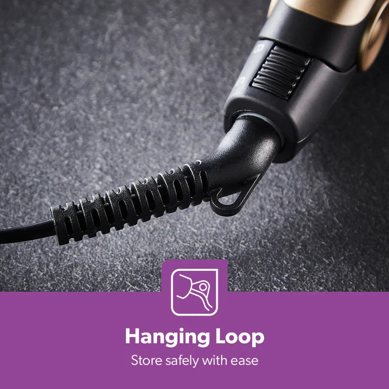 Geepas GHS86016  Hair Straightener |  28W Power| Ceramic Coated Plates| 200°C Max Temperature| PTC Heater | 360° Swivel Cord| Lockable Handle | 2 Years Warranty