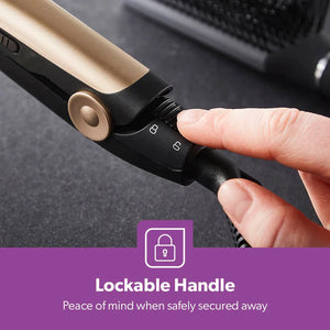 Geepas GHS86016  Hair Straightener |  28W Power| Ceramic Coated Plates| 200°C Max Temperature| PTC Heater | 360° Swivel Cord| Lockable Handle | 2 Years Warranty