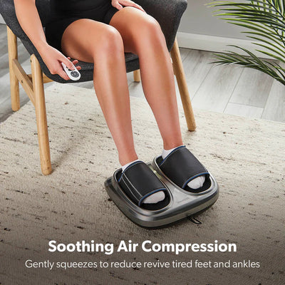 Geepas GM86098UK 4-in-1 Foot Massager | 3 Kneading Speeds | Air Compression & Heating Function| 3 Massage Modes| 15-Min Auto Timer for Foot Pain Relief| 2 Years Warranty
