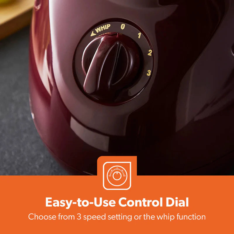 Geepas 2-IN-1 Mixer Grinder- GSB44091| 550W Powerful Motor, Stainless Steel Jars and Blade| Ergonomic Grip and Equipped with Overload Protector| Maroon, 2 Years Warranty