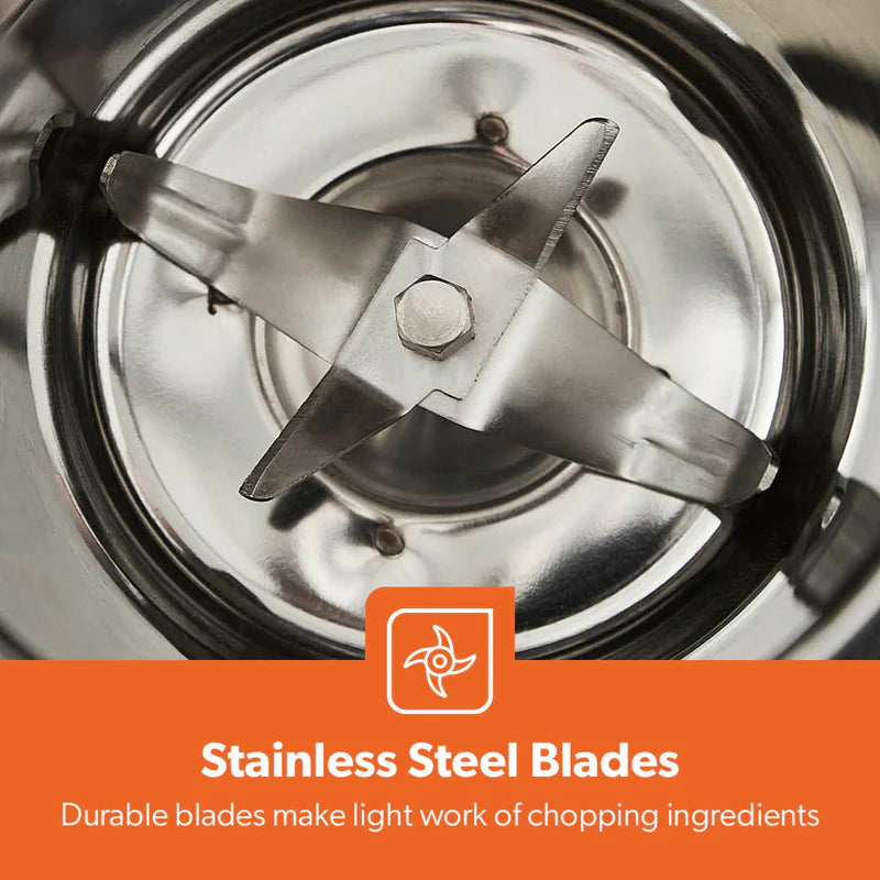 Geepas 2-IN-1 Mixer Grinder- GSB44091| 550W Powerful Motor, Stainless Steel Jars and Blade| Ergonomic Grip and Equipped with Overload Protector| Maroon, 2 Years Warranty