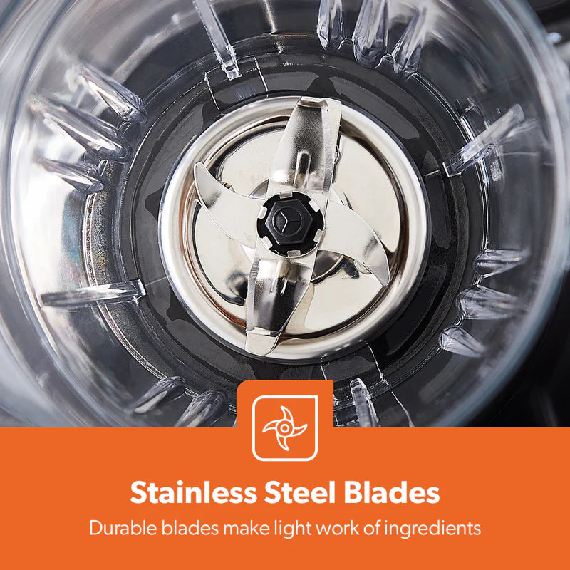 Geepas 5-in-1 Mixer Grinder GSB5457N | 1000W  Copper Motor| Stainless Steel Jars| Modern Design| Durable Body| Sharp Blades| 1.5L| 1.0L & 450ml Jars| 2 Years Warranty