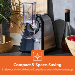 Geepas 4-in-1 Salad Maker GSM63022UK | 200W Powerful Motor | 4 Stainless Steel Cones for Effortless Slicing| Shredding, Grating & Grinding | Easy to Use |  2-Year Warranty