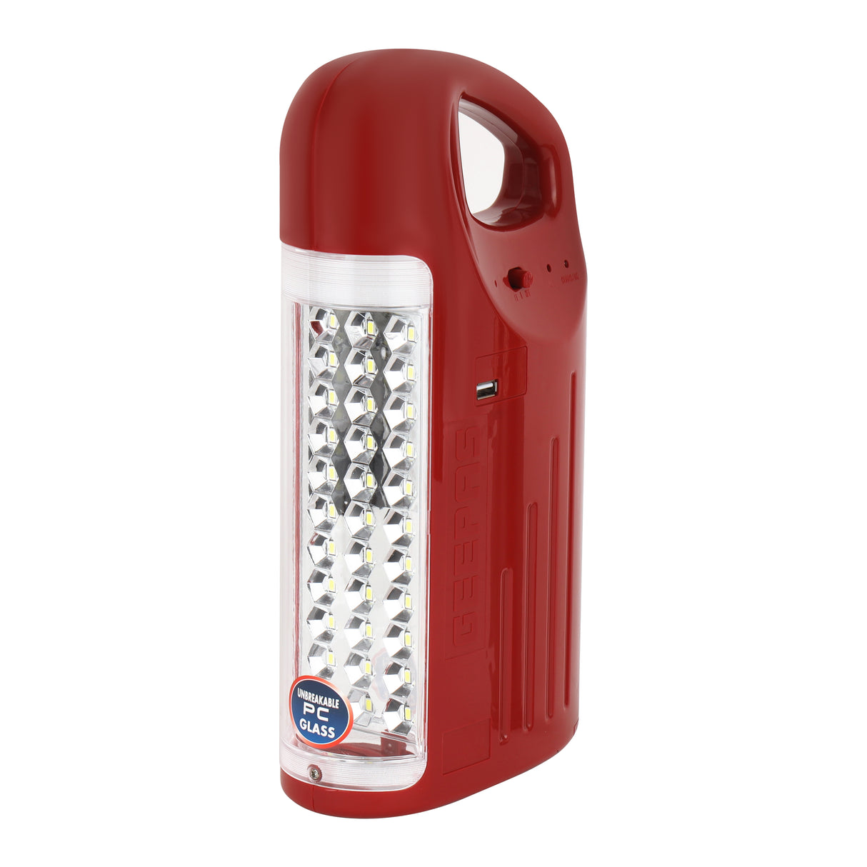 Geepas GEFL4629 Rechargeable Lantern & Zoomable Flashlight | 33 SMD LED Lantern| 20W High Power Zoom Torch| 6000mAh Battery|  100 Hours Working Time| 2 Years Warranty