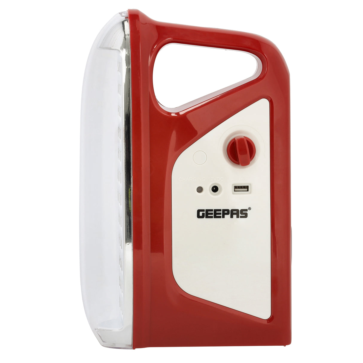 Geepas GEFL4664 Rechargeable Lantern & Torch | 2-in-1 Emergency Lighting with 200 Hours Working | 36PCS SMD LED| Solar Charging | Light Dimmer |   2 Years Warranty