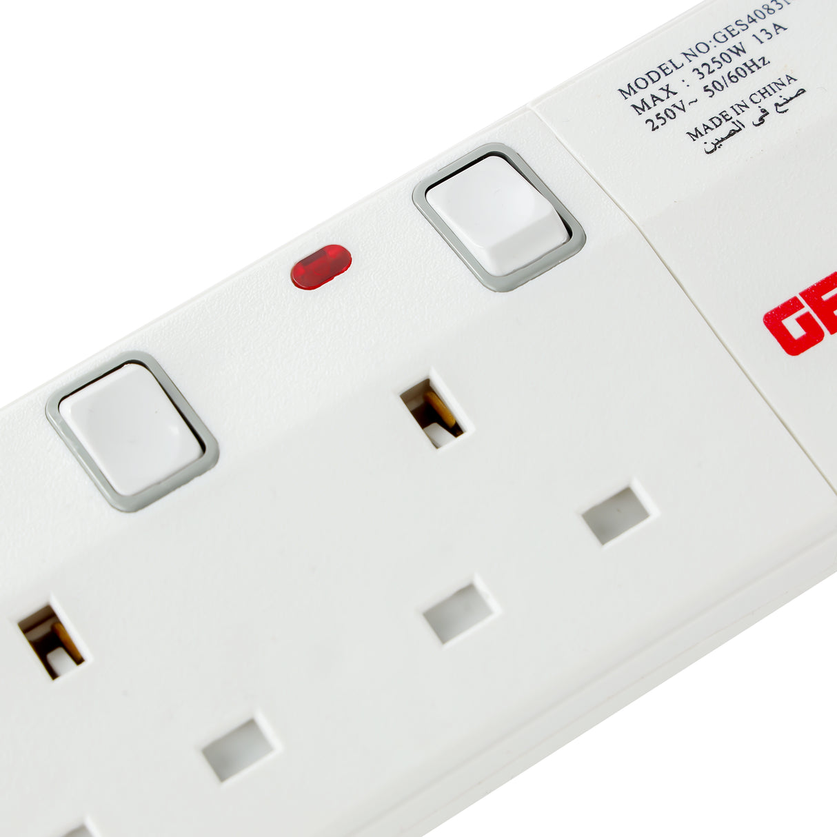 Geepas GES4083 3-Way Portable Multi Socket | 3M Extension Cable | Individual Switches | 13A, 3120W | Fire-retardant housing | Supports high-power appliances | Durable