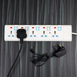 Geepas 5 Way Extension Socket 13A | 4 Power Switches with LED Indicators, 3m Extra Long Cord, Overcurrent Protection, Ideal for Home, Office & Electronic Devices