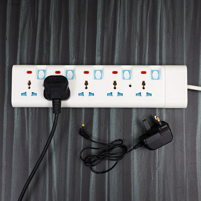 Geepas 5 Way Extension Socket 13A | 4 Power Switches with LED Indicators, 3m Extra Long Cord, Overcurrent Protection, Ideal for Home, Office & Electronic Devices