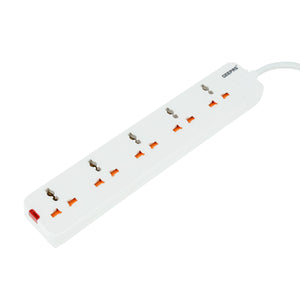 Geepas GES58013 5-Way Extension Socket 3M | 13A Power Strip with Child Safety Covers | Fire-retardant casing | Highly efficient conductor structure | Durable & Reliable