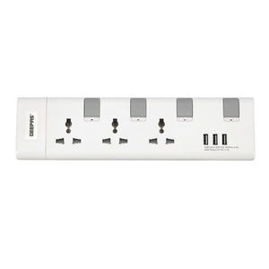 Geepas Extension Socket, 3 Ways, 5m Cord Length | GES5803 | Power Extension Socket | Multi Plug Power Cable | High Quality, Heavy Duty Power Switch