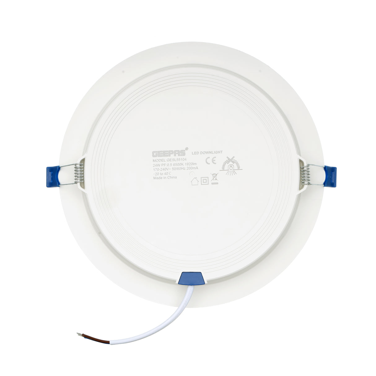 Geepas GESL55104 24W LED Downlight | Energy Saving Ceiling Light with 1920 Lumens, 6500K Cool White | Long Life 15,000 Hours, Eco-Friendly Design | 2 Years Warranty