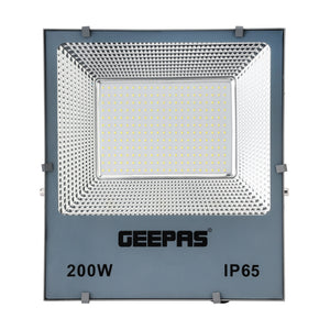 Geepas 200 W LED Flood Light- GESL55118| 16000 Lumens and 6500 K Color Temperature| 80% Energy Efficient LED Light, 270-Degree Rotating Bracket, 2 Year Warranty, Black