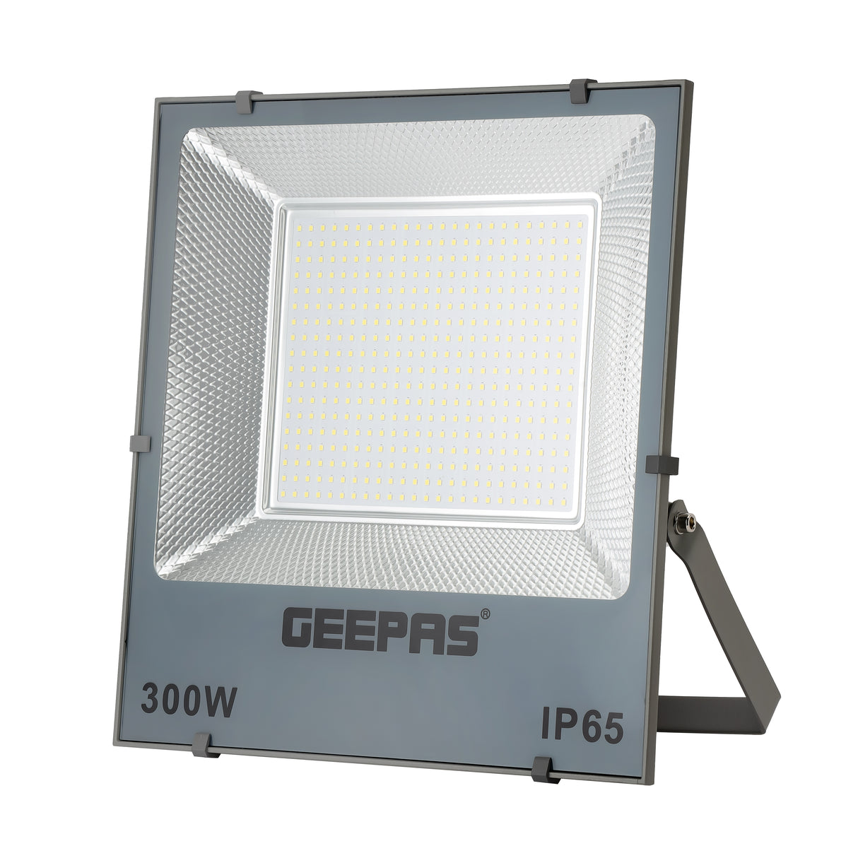 Geepas 300W LED Flood Light GESL55119, 24000 lumens, 6500K, 80% energy saving, 270° rotating bracket, ideal for outdoors, sports & parking, black, 2-year warranty