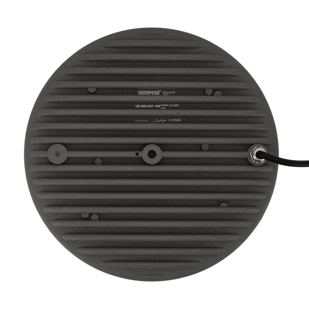Geepas 100W High Bay Light GESL55127 | 10000 Lumens, 6500K Color Temp | 20000 Hours Lifetime | Ideal for Warehouses, Gyms, Retail & More | 2-Year Warranty, Grey