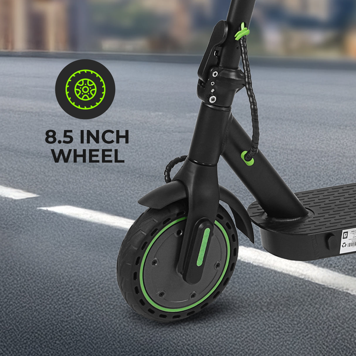 Geepas GeeBike 8.5" Electric Scooter with Suspension- GEST63087/ Smart and Fast, Foldable, Digital LED Display, Brake Lights/ Adjustable Speed Control