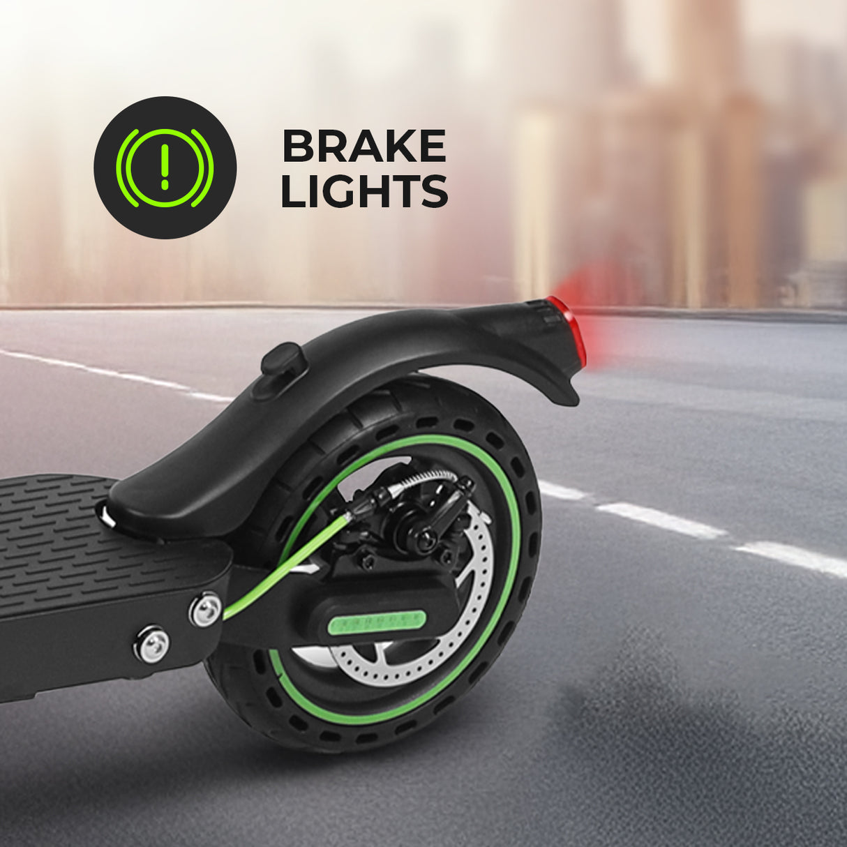 Geepas GeeBike 8.5" Electric Scooter with Suspension- GEST63087/ Smart and Fast, Foldable, Digital LED Display, Brake Lights/ Adjustable Speed Control