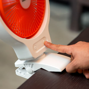 Geepas 8" Multi Angle LED Clip Fan GF21121 | 2-in-1 Fan & Light | Fan 9H, Light 12H | Indicators for Charging & Safety | Ideal for Home, Office, Travel | 2Year Warranty