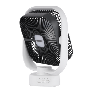 Geepas GF21122 8-Inch Oscillating LED Table Fan | Rechargeable AC/DC Function| 2x1500mAh Lithium Battery| Two-Level LED Light| 9 Hours Working Time| 2 Years Warranty