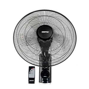 Geepas 18 Inch Wall Fan with Remote Control GF21125 | Powerful Copper Motor| 3 Speed Settings| 5 AS Blades| Oscillation| 7.5h Timer| Self-Protection| 2 Years Warranty