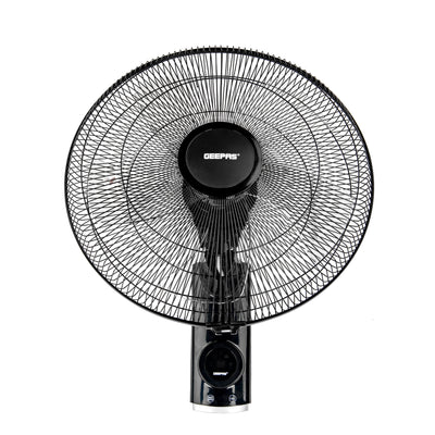 Geepas 18 Inch Wall Fan with Remote Control GF21125 | Powerful Copper Motor| 3 Speed Settings| 5 AS Blades| Oscillation| 7.5h Timer| Self-Protection| 2 Years Warranty