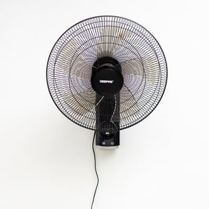 Geepas 18 Inch Wall Fan with Remote Control GF21125 | Powerful Copper Motor| 3 Speed Settings| 5 AS Blades| Oscillation| 7.5h Timer| Self-Protection| 2 Years Warranty