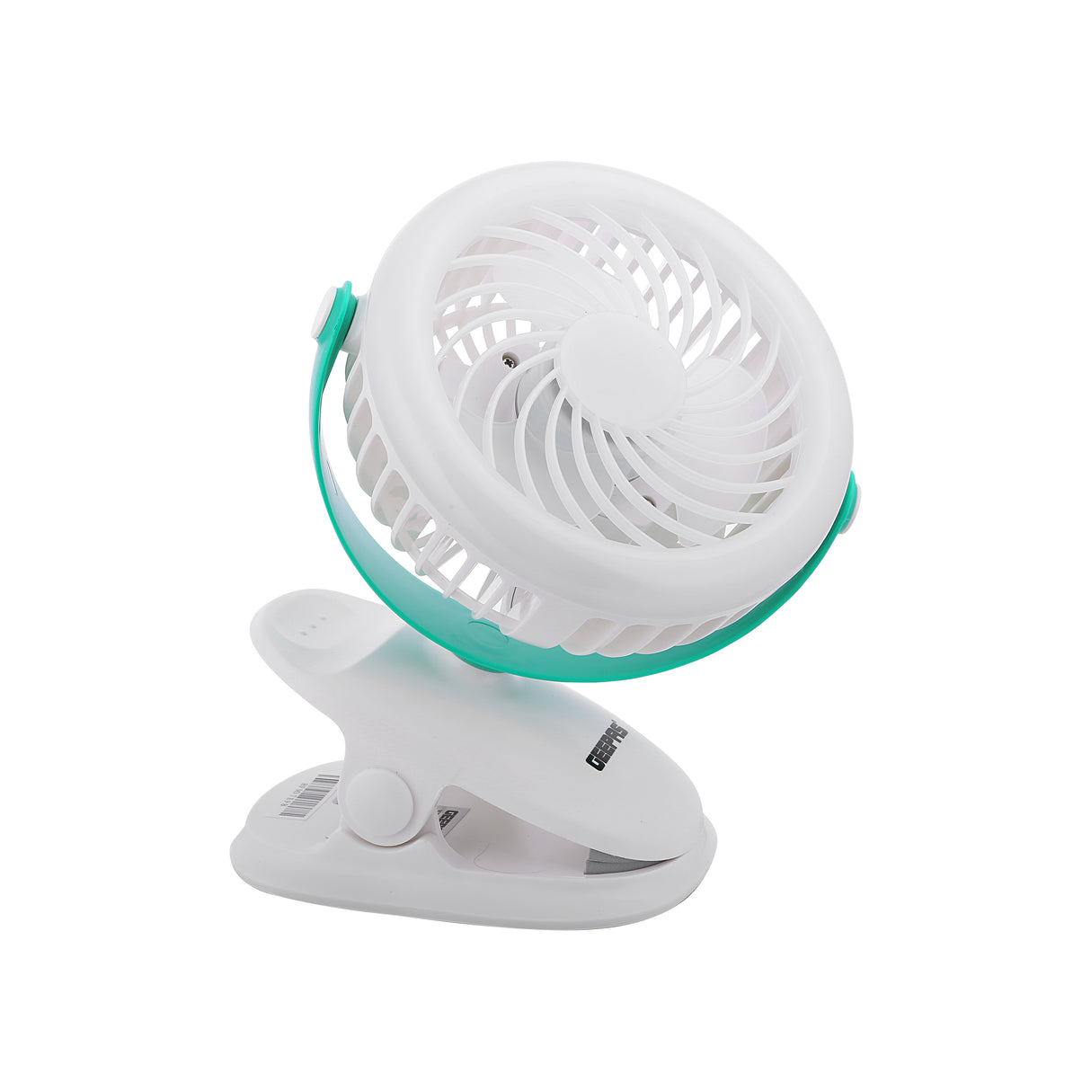 Geepas GF21137 Rechargeable Clip Fan with Light | Portable 2-in-1 Cooling Fan & LED Lamp | USB Charging |Adjustable Tilt | Grip Clip | 7 Hours Working | 2 Years Warranty