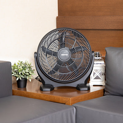 Geepas 18" Box Fan- GF21138| High Performance Fan with 3-Speed Controls and 5 Leaf Blades, High Performance 80W Motor for High Speed Wind