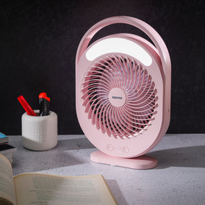 Geepas GF21158 Rechargeable 6 Inch Fan | 4500mAh Battery | 12H Working Time| 3-Speed Control| LED Night Light | Low Noise | Compact & Lightweight | 2 Years Warranty