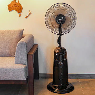 Geepas GF21161 16-Inch Mist Fan with LCD Display | 3 Wind Speeds| 3 Cooling Modes| 7.5-Hour Timer| 2L Water Tank| Remote Control| 100% Copper Motor| 2 Years Warranty