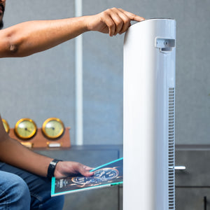 Geepas GF21167 Digital Tower Fan | 3 Wind Modes & 3 Speed Settings | Remote Control | 10-Hour Timer | LED Display | Powerful Airflow |  Safe Operation| 2 Years Warranty