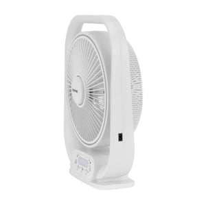 Geepas GF21189 Rechargeable 12-Inch Table Fan | Built-in LED Light | USB & Solar Charging Input| 3 Speed Settings| Long Battery Backup| Portable Design| 2 Years Warranty
