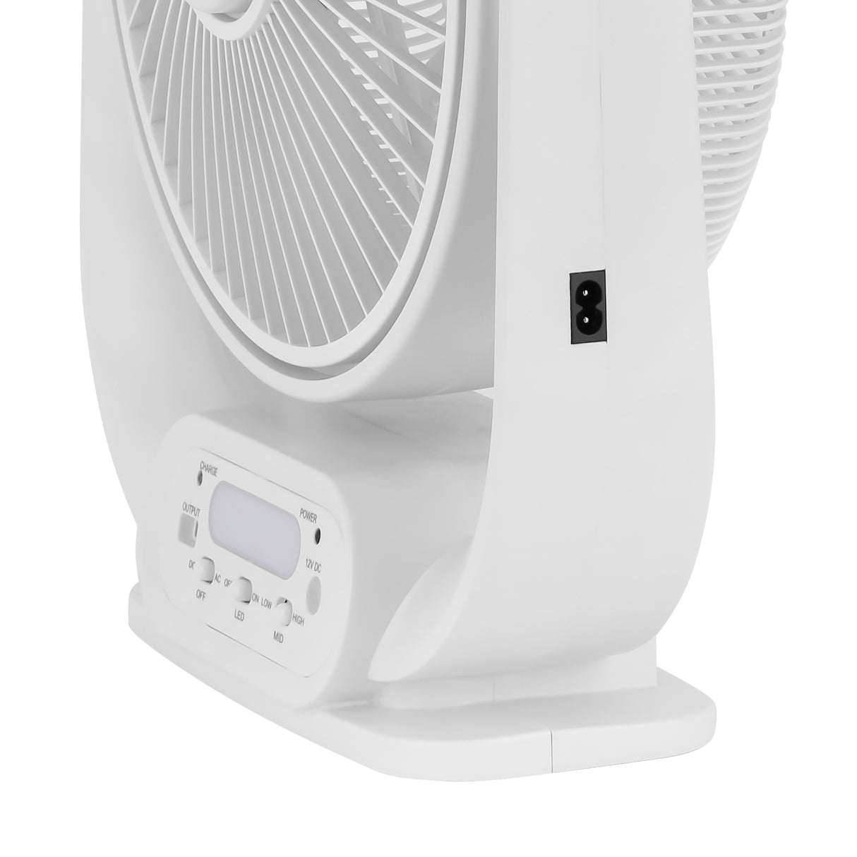 Geepas GF21189 Rechargeable 12-Inch Table Fan | Built-in LED Light | USB & Solar Charging Input| 3 Speed Settings| Long Battery Backup| Portable Design| 2 Years Warranty