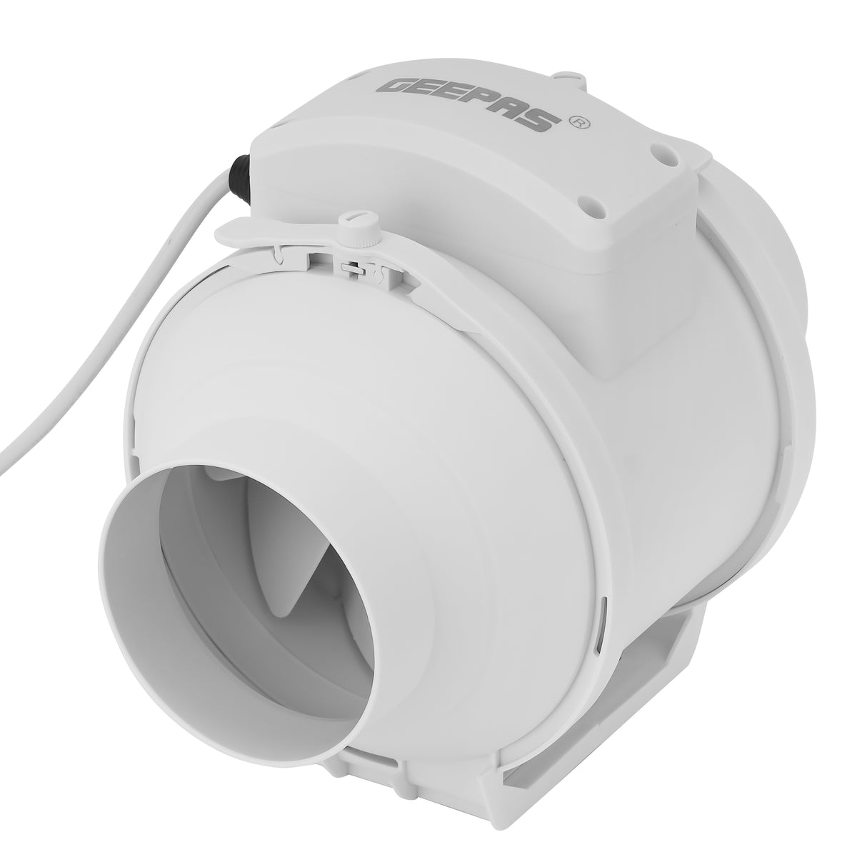Geepas GF21191 4-Inch Inline Exhaust Fan | Low Noise Ventilation Fan with 2 Speed Settings| 23 W Powerful Motor| Durable Design | Rust-Free Body | 2 Years Warranty