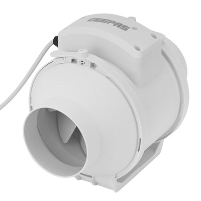 Geepas GF21191 4-Inch Inline Exhaust Fan | Low Noise Ventilation Fan with 2 Speed Settings| 23 W Powerful Motor| Durable Design | Rust-Free Body | 2 Years Warranty