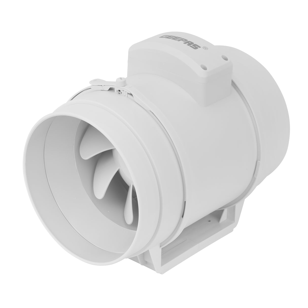 Geepas GF21193 Inline Exhaust Fan | 8" | 1700 RPM | 500 CFM | 55W | Rust-Free | Low Noise | Ideal for Kitchens, Bathrooms & Basements | 2-Year Warranty