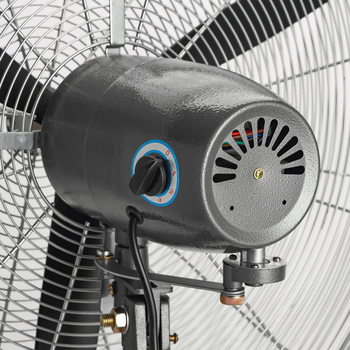 Geepas GF21198 26 Inch Industrial Pedestal Fan | 210W Copper Motor | 650mm 3 Metal Blade Fan with Oscillation | 3 Speeds| Adjustable Height | Heavy Duty Cooling Airflow