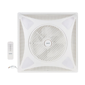 Geepas Grid Fan-GF21200/Comes with Inbuilt LED, 14-inch Size, LED Inbuilt, 3-Speed Control, 1230 RPM, Remote Control/ ABS Durable Material,  White Color, 2 Years Warranty