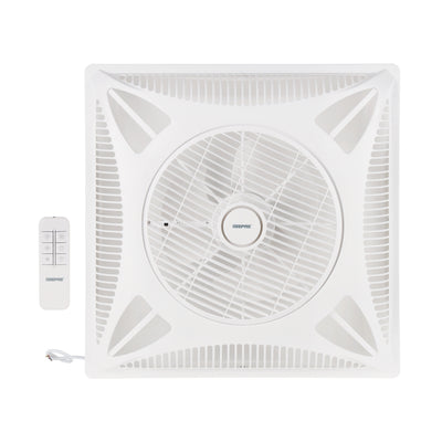 Geepas Grid Fan GF21201 | 14" Rust-Free Fan with 3-Speed Remote, Ionizer & Timer | 1230 RPM, ABS Body, Durable Cooling for Large Rooms | White, 2-Year Warranty