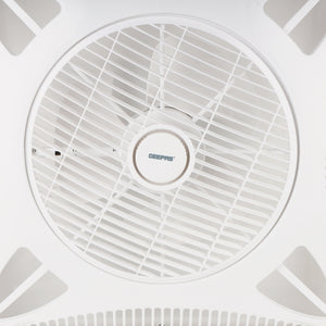 Geepas Grid Fan GF21201 | 14" Rust-Free Fan with 3-Speed Remote, Ionizer & Timer | 1230 RPM, ABS Body, Durable Cooling for Large Rooms | White, 2-Year Warranty