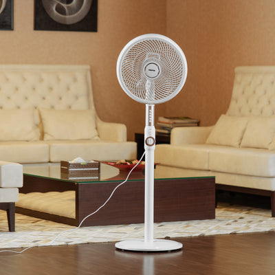 Geepas 14" Stand Fan- GF21204/Korean Design, Pedestal Fans/Adjustable Oscillation, Efficient 60 W Motor /Perfect for Home, Office, Study Room Etc/ 2 Years Warranty, Black