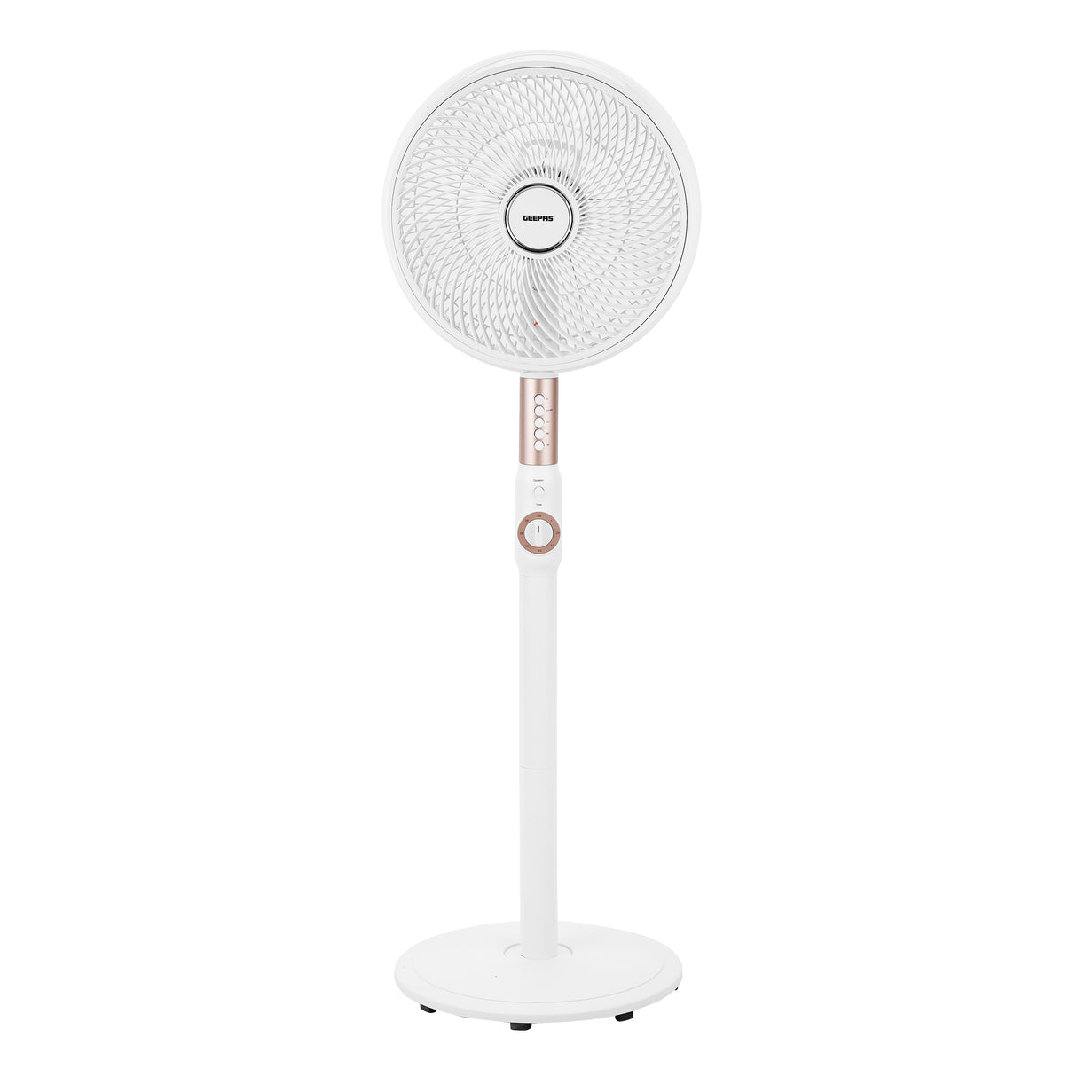 Geepas 14" Stand Fan- GF21204/Korean Design, Pedestal Fans/Adjustable Oscillation, Efficient 60 W Motor /Perfect for Home, Office, Study Room Etc/ 2 Years Warranty, Black