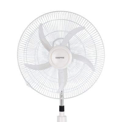 Geepas GF21219 18 Inch Rechargeable Stand Fan | Remote Control | Solar Input |LED Night Light| Powerful Motor for Home Backup Cooling Use During Power Cuts Daily Use