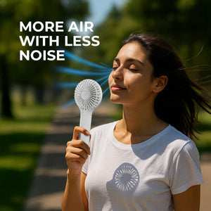 Geepas Mini Portable Handheld Fan GF21223 | 3 Speed Control, One-Button Operation, Up to 4H Runtime, Long-Lasting Rechargeable Battery, Portable Design for Travel & Home